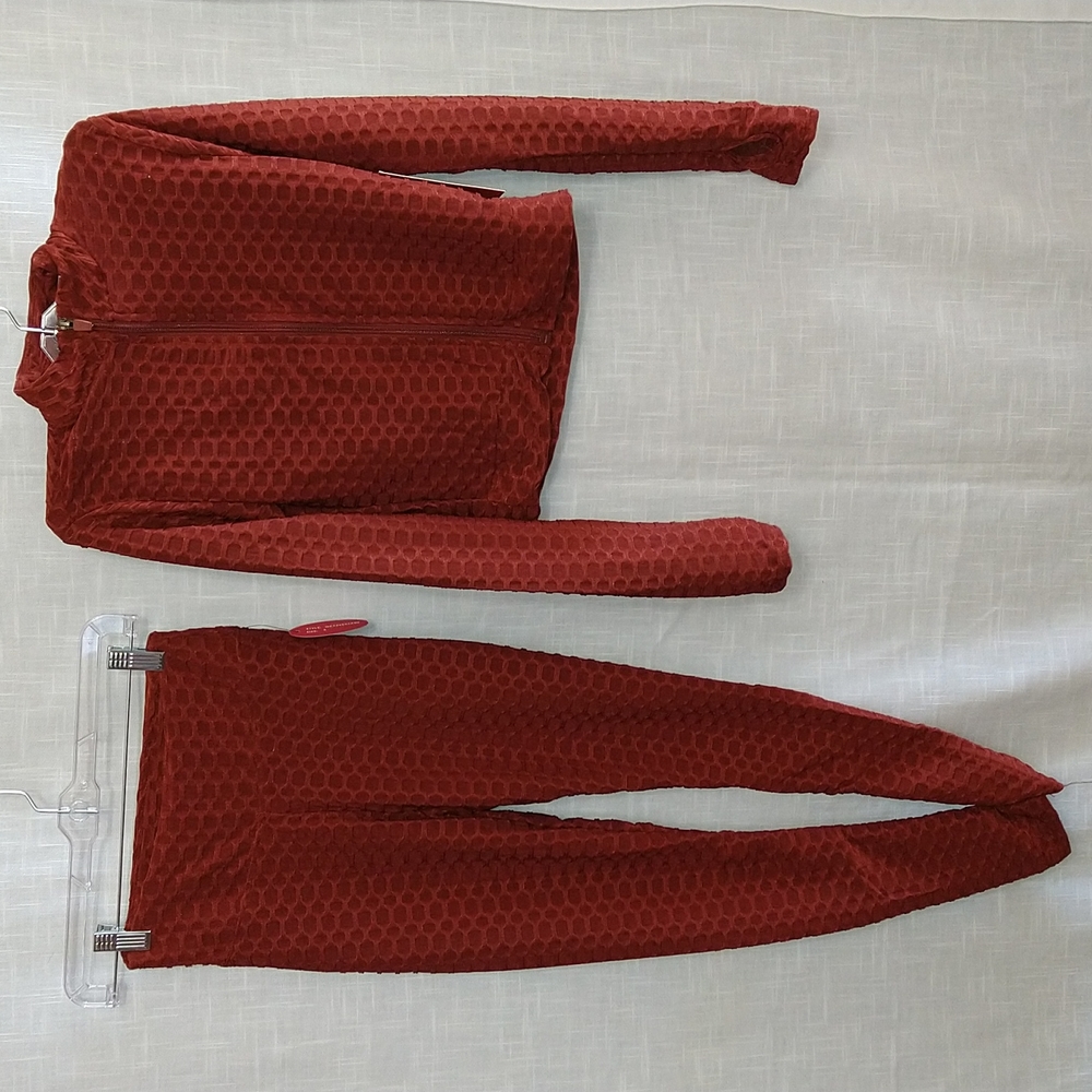 Brazilian leggings and crop jacket set  honeycomb style size small